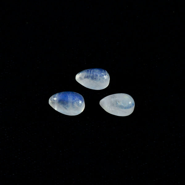 Rainbow Moonstone 1PC Small 6x9 MM Pear Cabochon White Fine semi Precious Semi Precious Gemstone