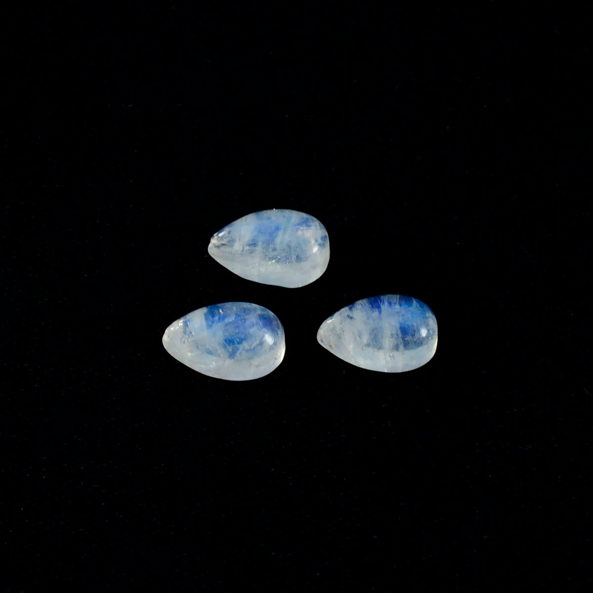 Rainbow Moonstone 1PC Medium 7x10 MM Pear Cabochon White Natural semi Precious Gems
