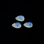 Rainbow Moonstone 1PC Medium 7x10 MM Pear Cabochon White Natural semi Precious Gems