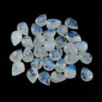 Rainbow Moonstone 1PC Large 8x12 MM Pear Cabochon White Pure semi Precious Loose Gemstones