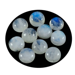 Rainbow Moonstone 1PC Large 10x10 MM Round Cabochon White Fiery semi Precious Gems