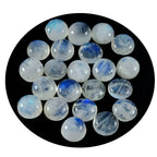 Rainbow Moonstone 1PC Tiny 6x6 MM Round Cabochon White Natural semi Precious Loose Gemstone