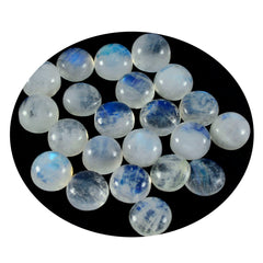 Rainbow Moonstone 1PC Small 7x7 MM Round Cabochon White Genuine semi Precious Loose Gemstones