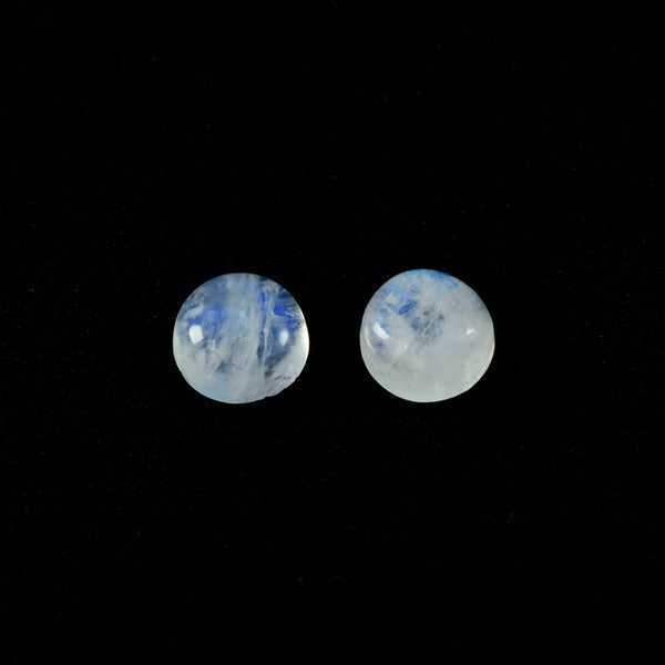 Rainbow Moonstone 1PC Large 10x10 MM Round Cabochon White Fiery semi Precious Gems