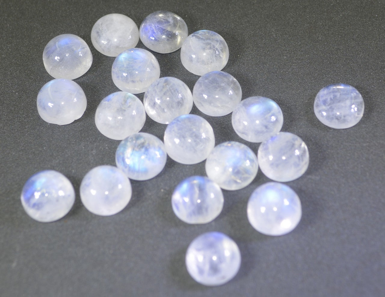 Rainbow Moonstone 1PC Large 11x11 MM Round Cabochon White Brilliant semi Precious Loose Gems