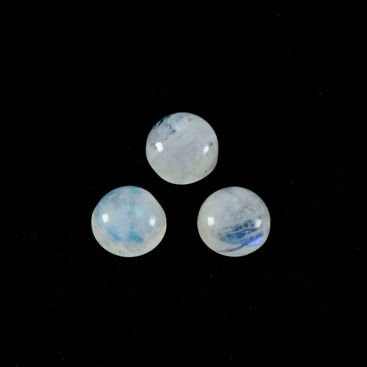 Rainbow Moonstone 1PC Large 11x11 MM Round Cabochon White Brilliant semi Precious Loose Gems メイン画像