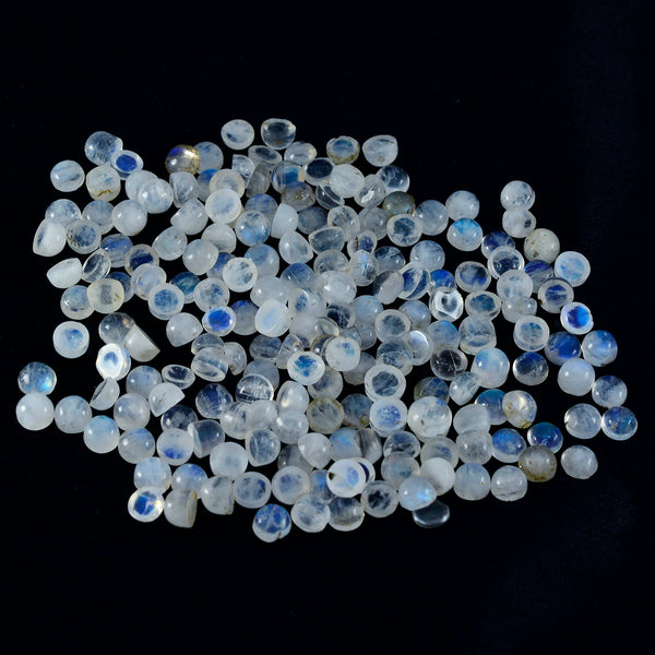 Rainbow Moonstone 10PC Tiny 3x3 MM Round Cabochon White Shine semi Precious Precious Gemstone