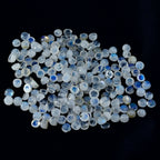 Rainbow Moonstone 10PC Tiny 5x5 MM Round Cabochon White High Quality semi Precious Loose Gems