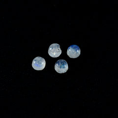 Rainbow Moonstone 10PC Tiny 5x5 MM Round Cabochon White High Quality semi Precious Loose Gems