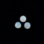 Rainbow Moonstone 1PC Tiny 6x6 MM Round Cabochon White Natural semi Precious Loose Gemstone