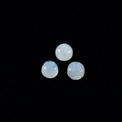 Rainbow Moonstone 1PC Tiny 6x6 MM Round Cabochon White Natural semi Precious Loose Gemstone