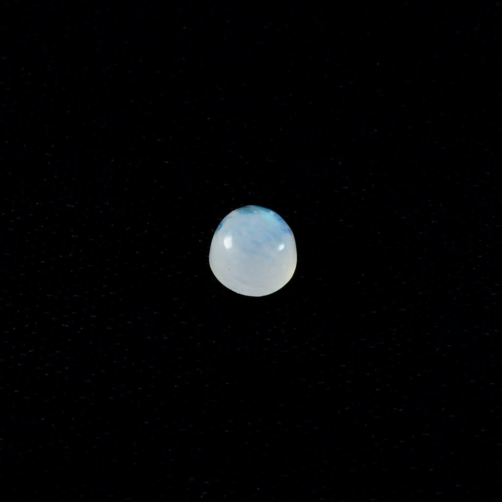 Rainbow Moonstone 1PC Small 7x7 MM Round Cabochon White Genuine semi Precious Loose Gemstones