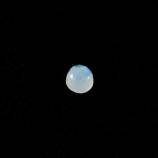 Rainbow Moonstone 1PC Small 7x7 MM Round Cabochon White Genuine semi Precious Loose Gemstones