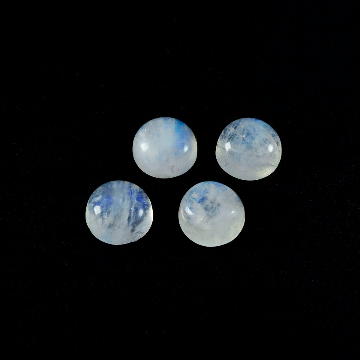 Rainbow Moonstone 1PC Medium 9x9 MM Round Cabochon White Pure semi Precious Precious Gemstone