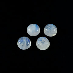 Rainbow Moonstone 1PC Medium 9x9 MM Round Cabochon White Pure semi Precious Precious Gemstone