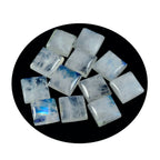 Rainbow Moonstone 1PC Large 11x11 MM Square Cabochon White Superior semi Precious Gems