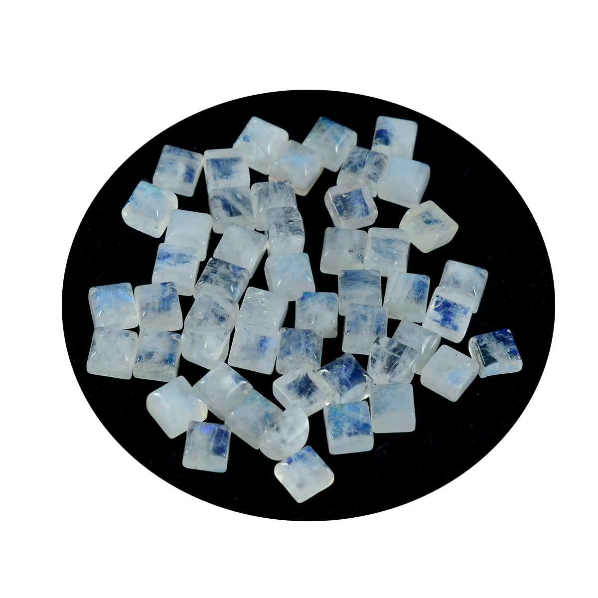 Rainbow Moonstone 10PC Tiny 3x3 MM Square Cabochon White Splendid semi Precious Semi Precious Gemstone