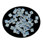 Rainbow Moonstone 1PC Tiny 6x6 MM Square Cabochon White Shine semi Precious Loose Gems
