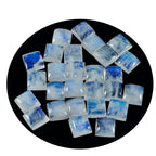 Rainbow Moonstone 1PC Tiny 6x6 MM Square Cabochon White Shine semi Precious Loose Gems