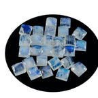 Rainbow Moonstone 1PC Small 7x7 MM Square Cabochon White Fine semi Precious Loose Gemstone