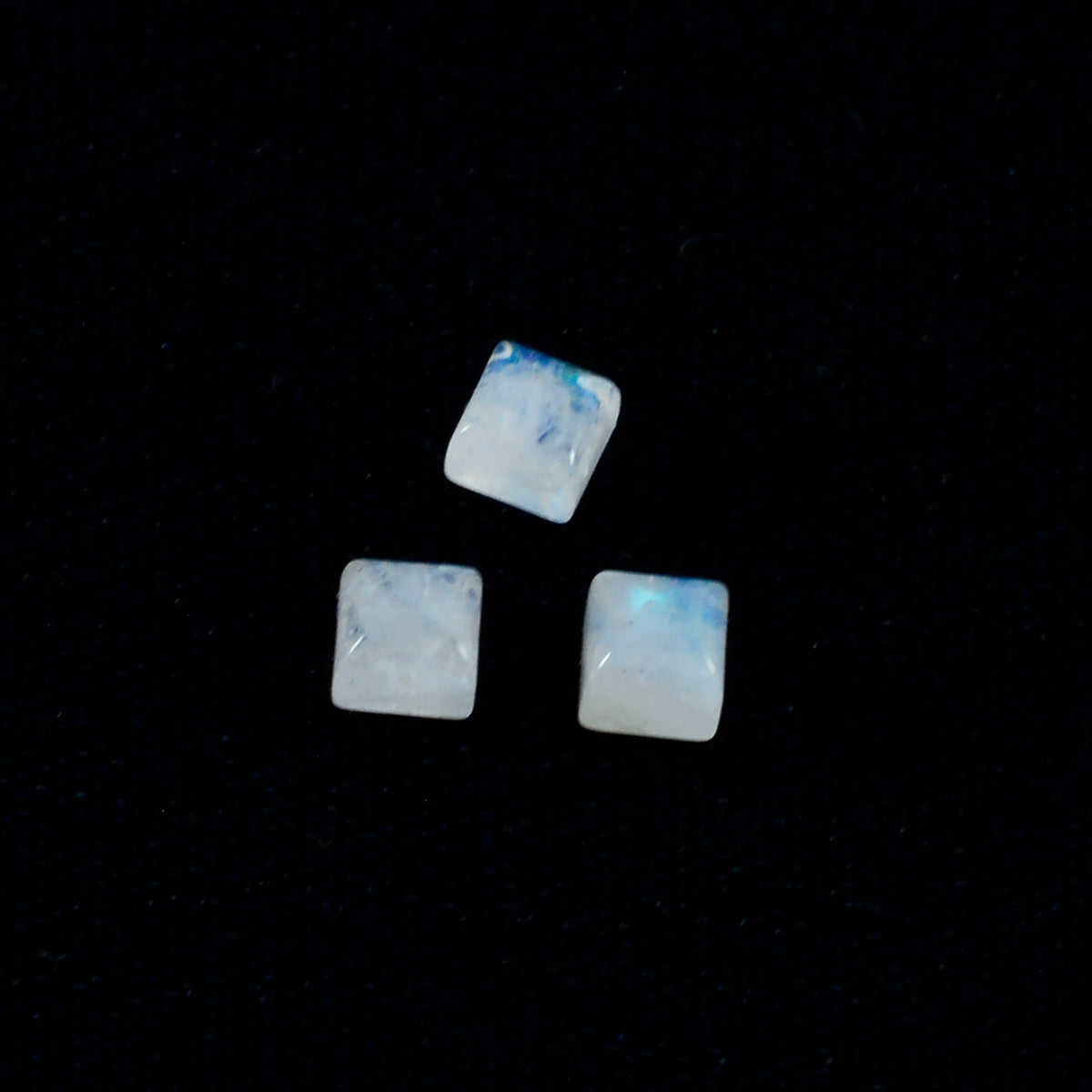 Rainbow Moonstone 1PC Large 11x11 MM Square Cabochon White Superior semi Precious Gems