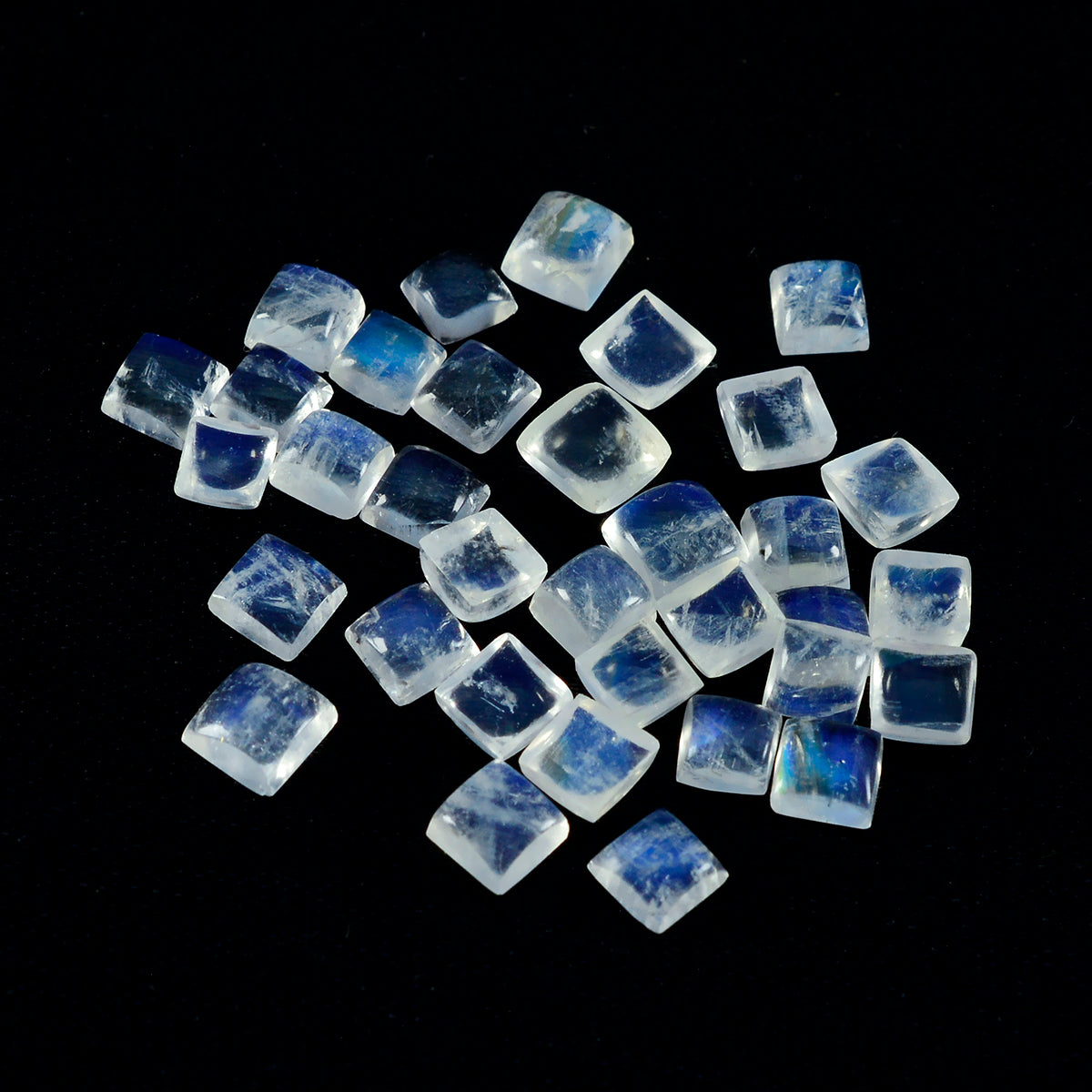 Rainbow Moonstone 10PC Tiny 3x3 MM Square Cabochon White Splendid semi Precious Semi Precious Gemstone Hoofdafbeelding