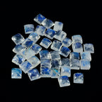 Rainbow Moonstone 10PC Tiny 5x5 MM Square Cabochon White Lustrous semi Precious Gems