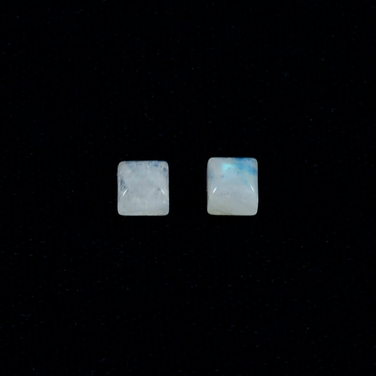 Rainbow Moonstone 1PC Tiny 6x6 MM Square Cabochon White Shine semi Precious Loose Gems