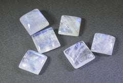 Rainbow Moonstone 1PC Medium 9x9 MM Square Cabochon White Natural semi Precious Semi Precious Gemstone