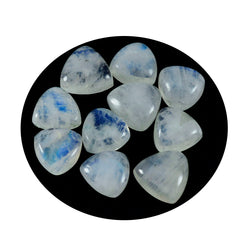 Rainbow Moonstone 1PC Large 10x10 MM Triangle Cabochon White Lustrous semi Precious Loose Gemstone