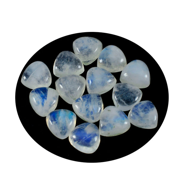 Rainbow Moonstone 1PC Tiny 6x6 MM Triangle Cabochon White Sparkling semi Precious Semi Precious Gemstone