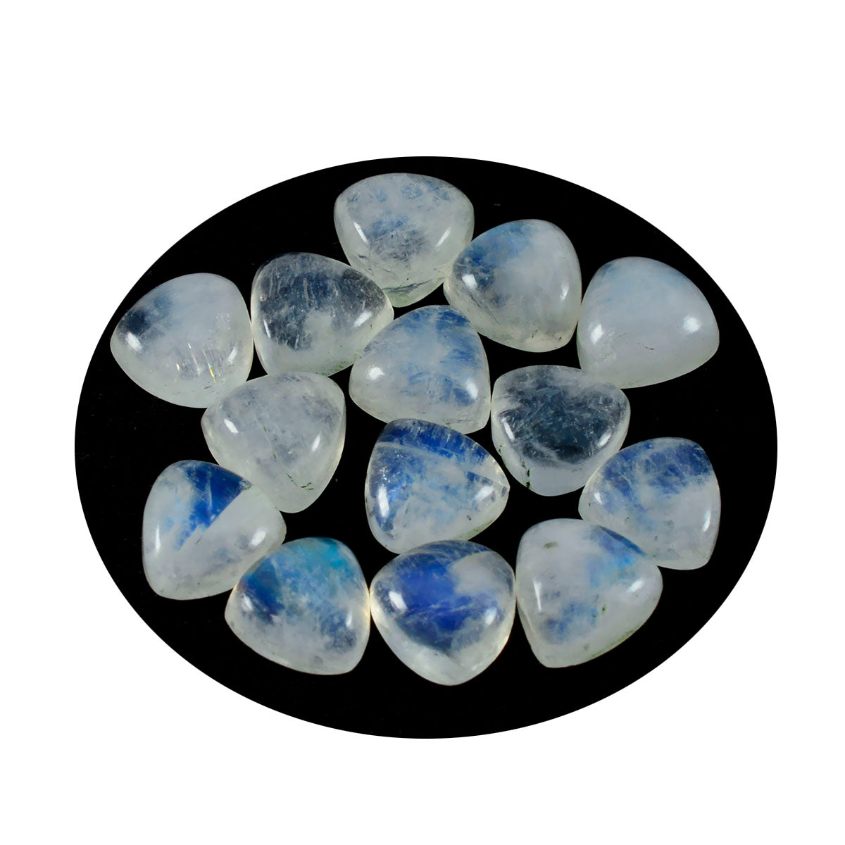 Rainbow Moonstone 1PC Small 7x7 MM Triangle Cabochon White Polished semi Precious Precious Gemstone Secundaire afbeelding