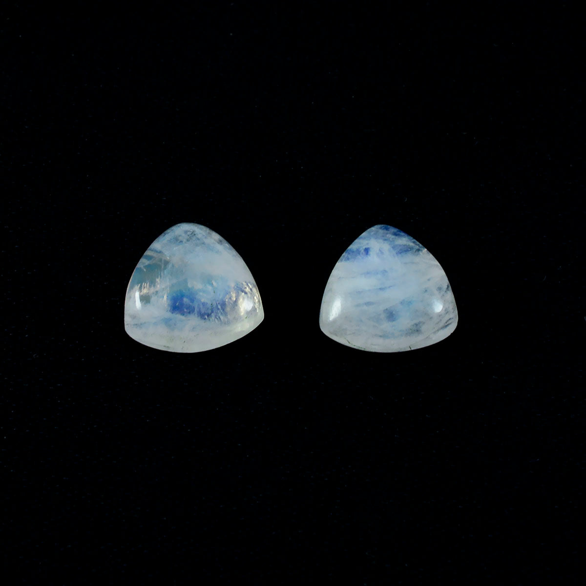 Rainbow Moonstone 1PC Large 10x10 MM Triangle Cabochon White Lustrous semi Precious Loose Gemstone