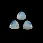 Rainbow Moonstone 1PC Large 11x11 MM Triangle Cabochon White Shine semi Precious Loose Gemstones