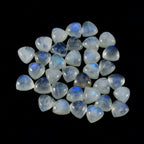 Rainbow Moonstone 1PC Small 7x7 MM Triangle Cabochon White Polished semi Precious Precious Gemstone