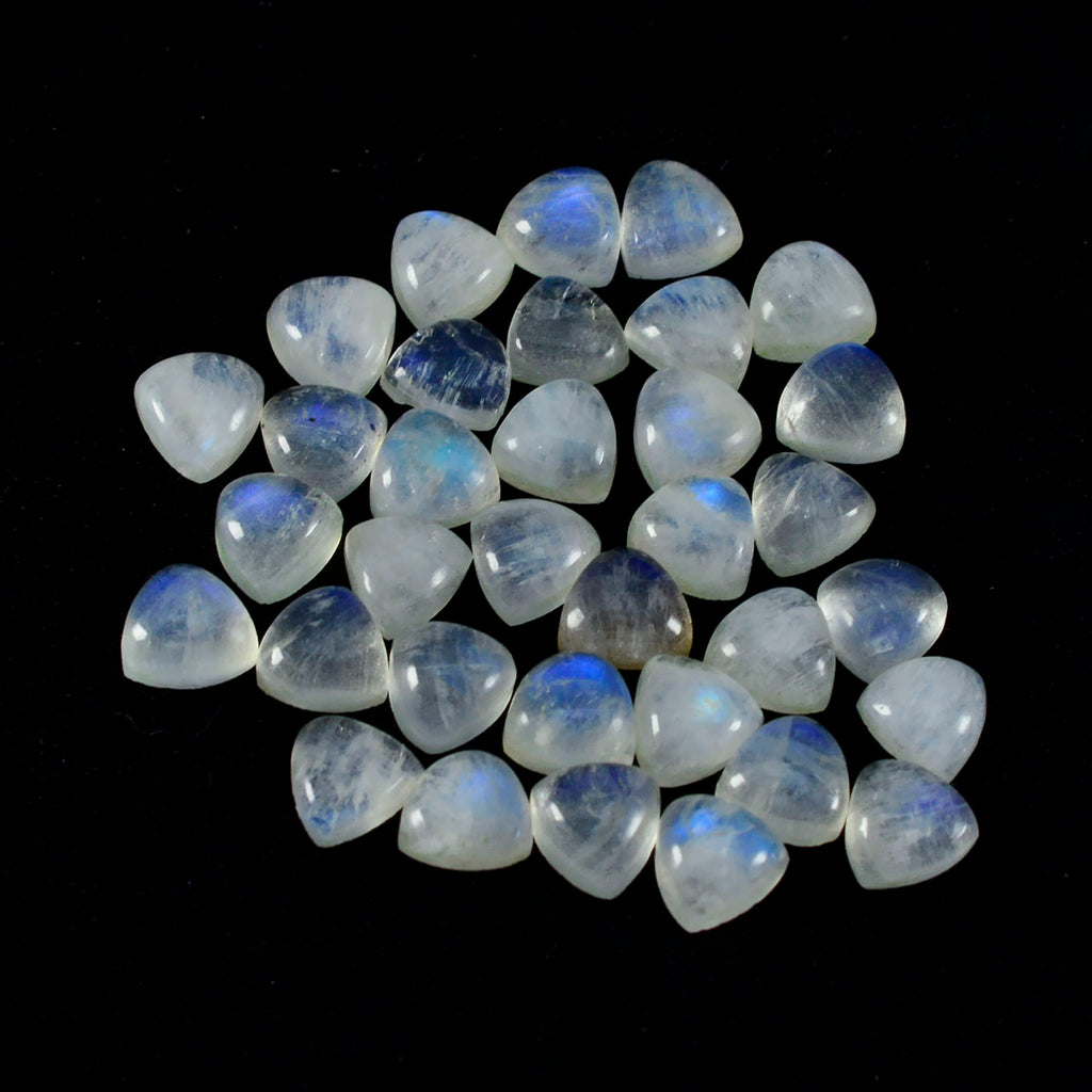 Rainbow Moonstone 10PC Tiny 5x5 MM Triangle Cabochon White Brilliant semi Precious Loose Gemstones