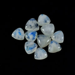 Rainbow Moonstone 1PC Small 8x8 MM Triangle Cabochon White Splendid semi Precious Gems