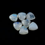 Rainbow Moonstone 1PC Medium 9x9 MM Triangle Cabochon White Luster semi Precious Loose Gems