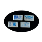 Rainbow Moonstone 10PC Tiny 2x4 MM Baguette Faceted White Luster Semi Precious Loose Gemstones