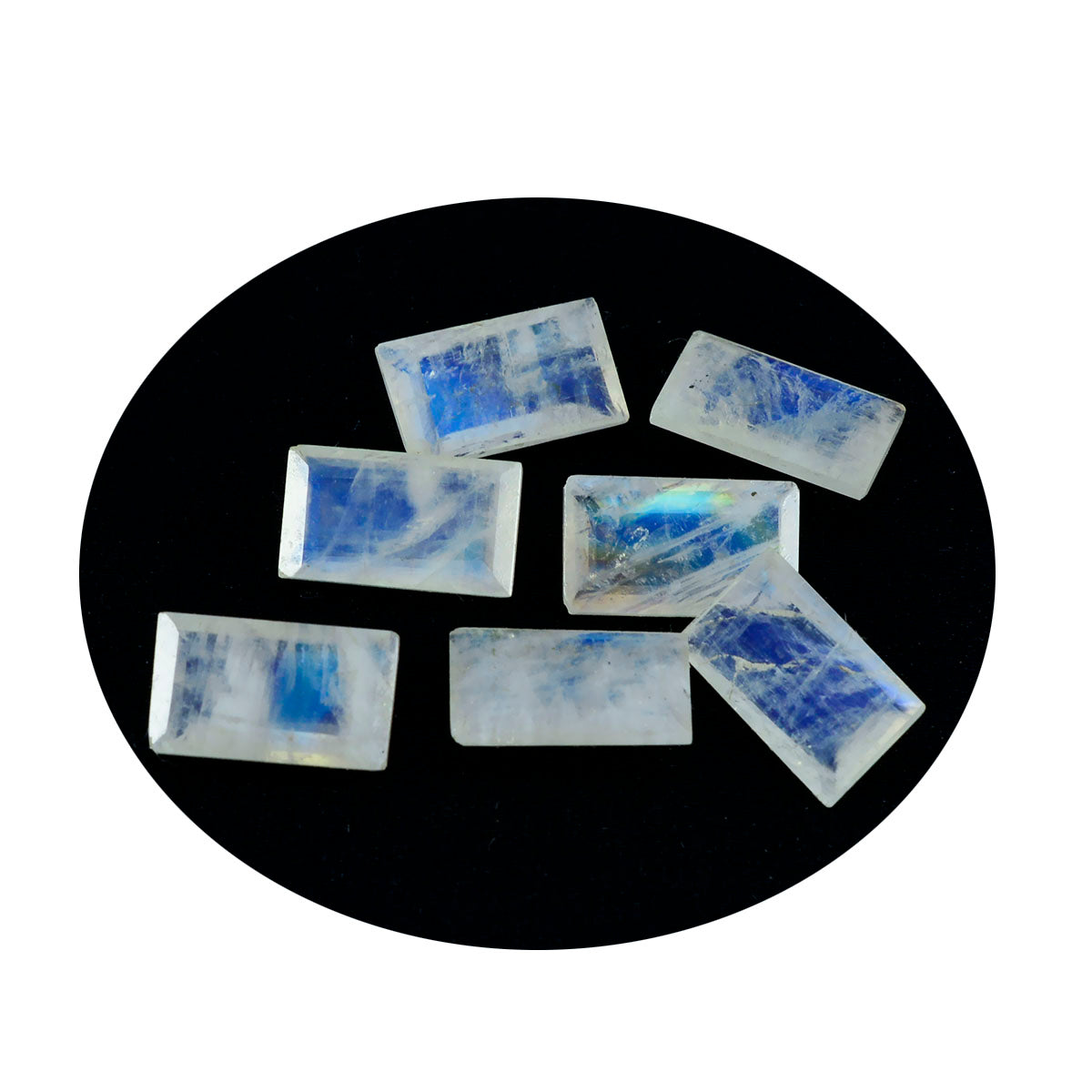 Rainbow Moonstone 1PC Small 5x10 MM Baguette Faceted White High Quality Semi Precious Loose Gemstones
