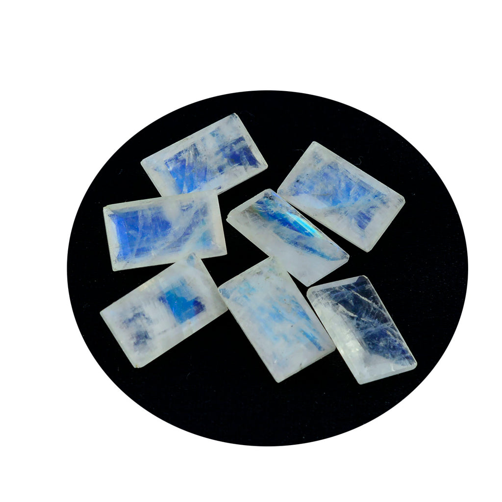 Rainbow Moonstone 1PC Small 6x12 MM Baguette Faceted White Natural Semi Precious Gems