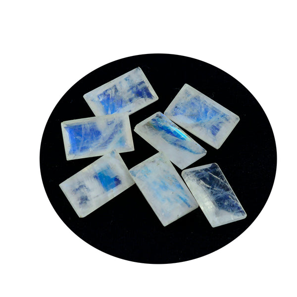 Rainbow Moonstone 1PC Small 6x12 MM Baguette Faceted White Natural Semi Precious Gems