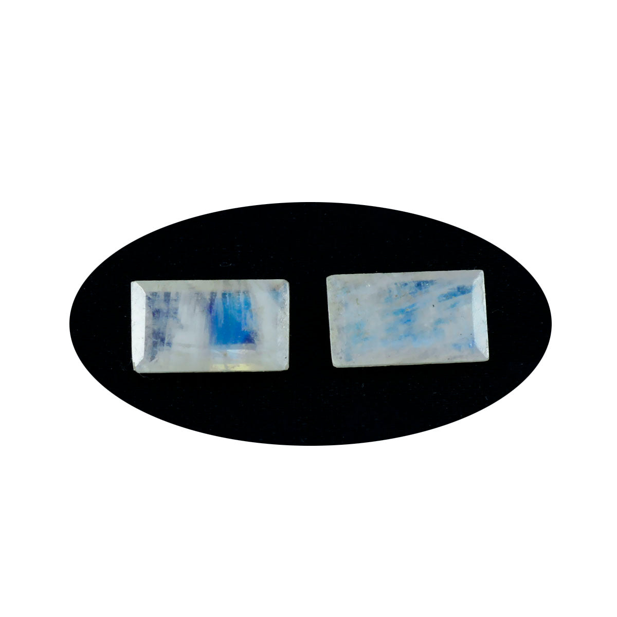 Rainbow Moonstone 1PC Medium 7x14 MM Baguette Faceted White Genuine Semi Precious Loose Gems Image principale du produit