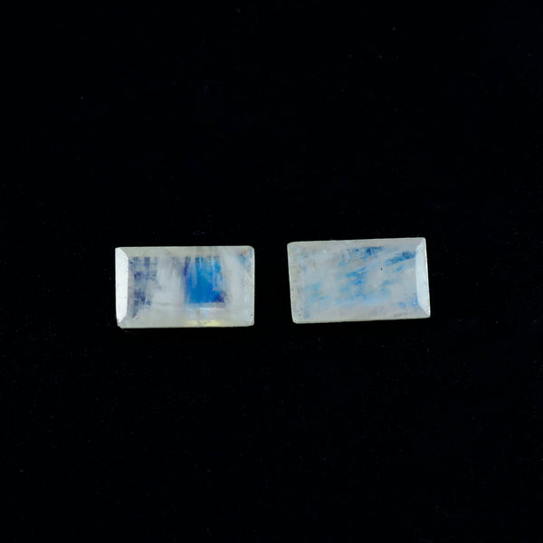 Rainbow Moonstone 1PC Large 8x16 MM Baguette Faceted White Superior Semi Precious Loose Gemstone