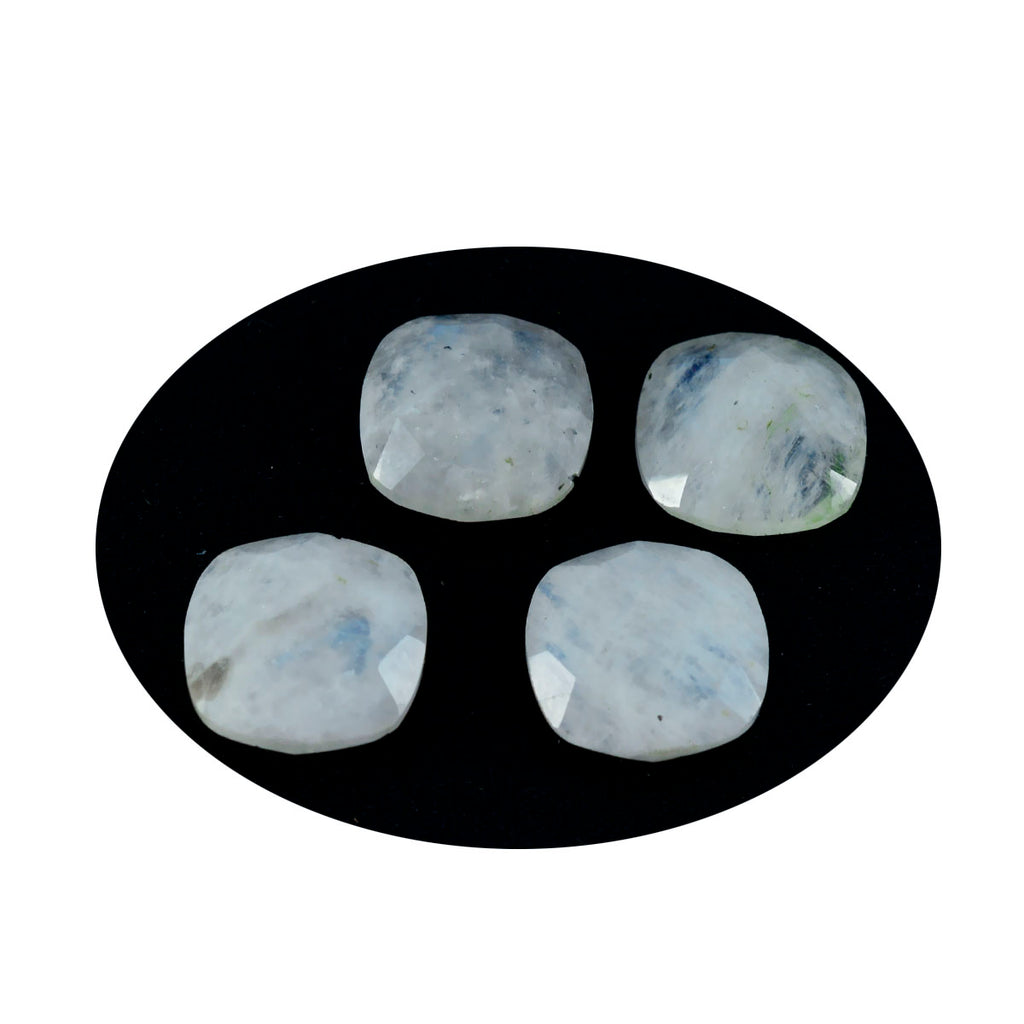 Rainbow Moonstone 1PC Large 12x12 MM Cushion Faceted White High Quality Semi Precious Loose Gemstones
