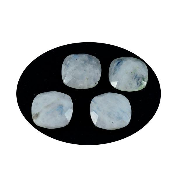 Rainbow Moonstone 1PC Large 12x12 MM Cushion Faceted White High Quality Semi Precious Loose Gemstones