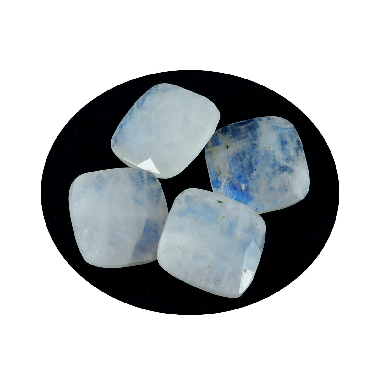 Rainbow Moonstone 1PC Chunky 15x15 MM Cushion Faceted White Superior Semi Precious Loose Gemstone