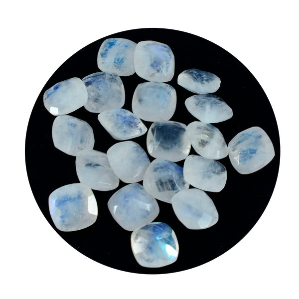 Rainbow Moonstone 10PC Tiny 3x3 MM Cushion Faceted White Fiery Semi Precious Loose Gemstone