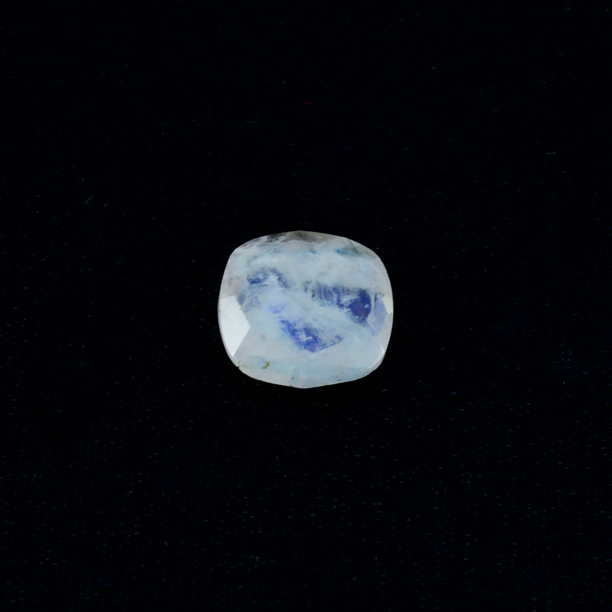 Rainbow Moonstone 1PC Large 10x10 MM Cushion Faceted White Shine Semi Precious Loose Gems Image secondaire du produit