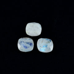 Rainbow Moonstone 1PC Chunky 16x16 MM Cushion Faceted White Pure Semi Precious Loose Gemstones